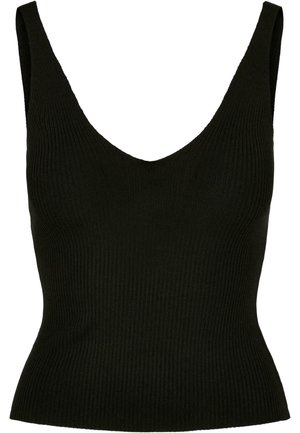 LADIES RIB KNIT TOP - Topp - black