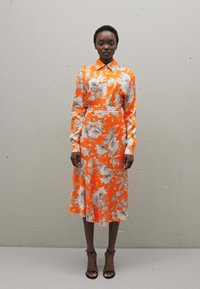 Erdem MIDI LENGTH TIERED SKIRT - Φούστα σε γραμμή Α - orange/white