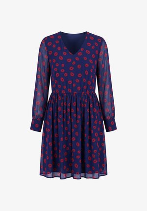 Studio Untold, KLEID, A-LINE, KISS-ALLOVERPRINT, BALLON-LANGARM - Hverdagskjole - navy