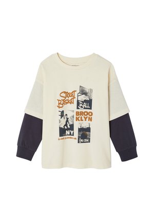 Vertbaudet, VERTBAUDET SHIRT MIT FOTOPRINT BROOKLYN UND LAGEN-LOOK JUNGEN - Langarmshirt - wollweiß
