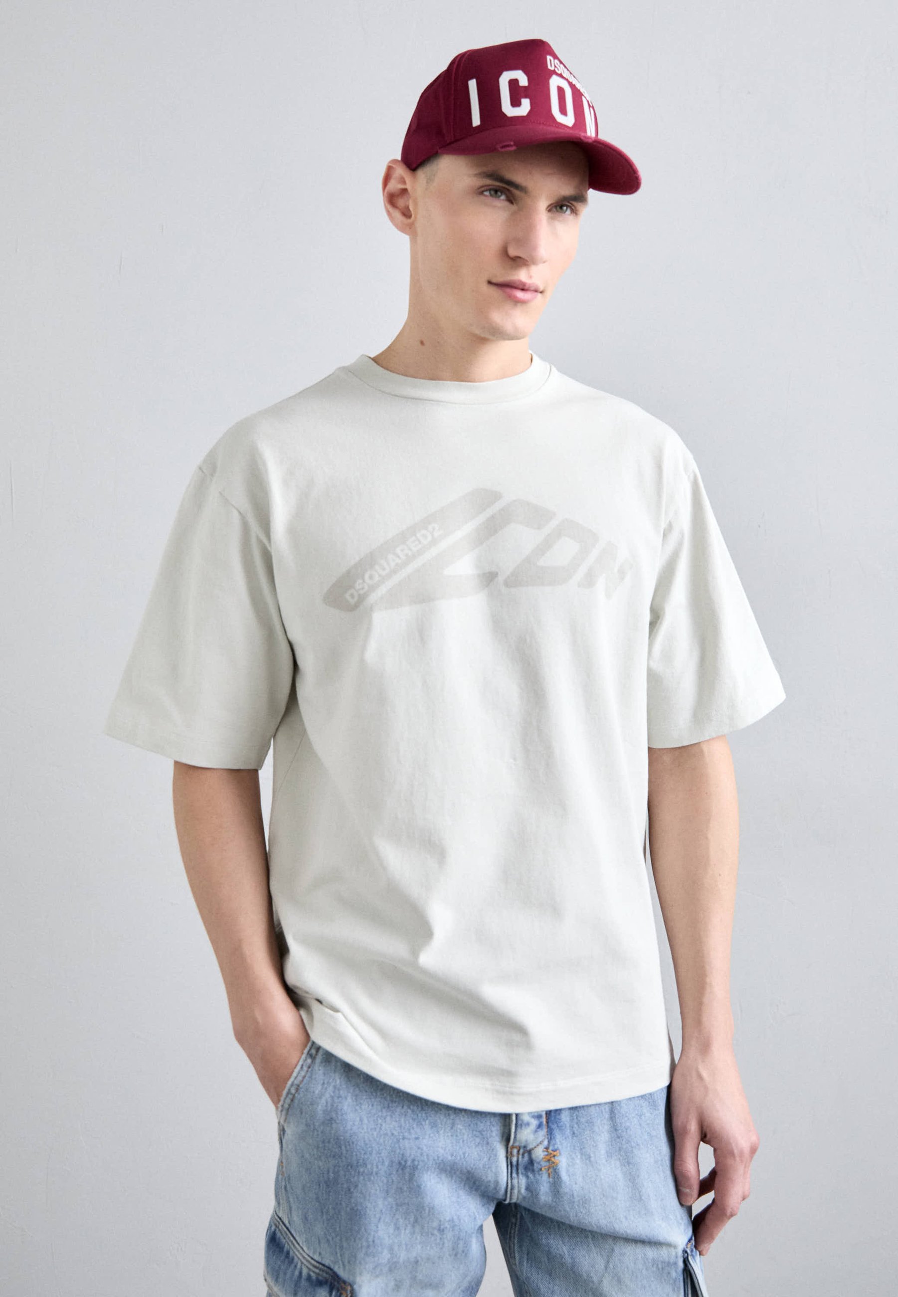 DSQUARED2 ICON LOOSE FIT TEE - Print T-shirt - offwhite