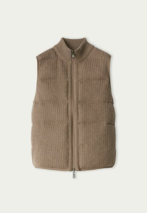 Falconeri, REVERSIBLE RIBBED SLEEVE-LESS - Bodywarmer - natural