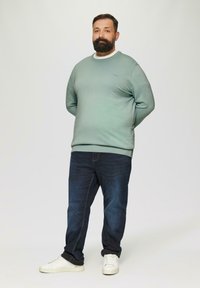 s.Oliver MIT CREWNECK - Trui - salbeigrün