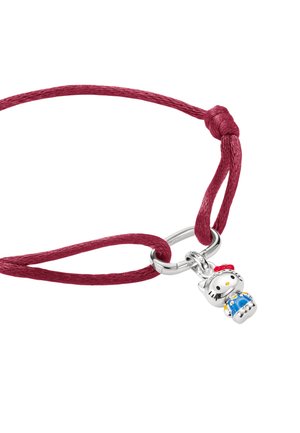 THOMAS SABO, HELLO KITTY TEXTILARMBAND ROT MIT CHARM - Bracelet - silver-coloured