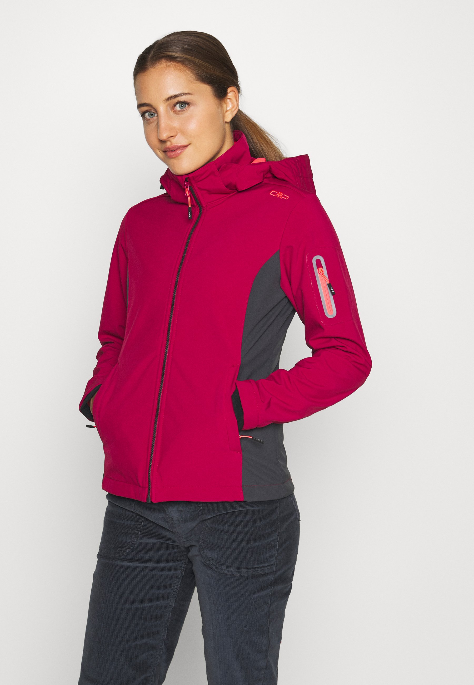 WOMAN JACKET ZIP HOOD Softshelljacke magentaantracite WOMAN JACKET ZIP HOOD Softshelljacke magentaantracite