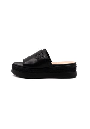 Heeled mules - black