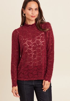 TAILLIERTE MIT STEHKRAGEN - Bluse - bordeaux
