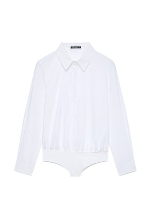 Calliope, CAMICIA TINTA UNITA - Button-down blouse - bianco ottico