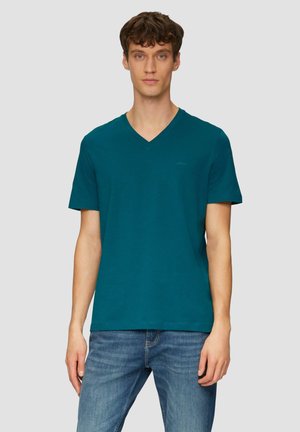 MIT V-AUSSCHNITT - T-shirt basic - petrol