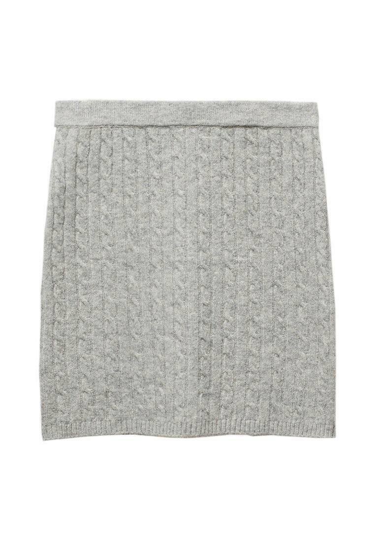 Mango Minirok lichtgrijs gemêleerd Mango Minirok lichtgrijs gemêleerd