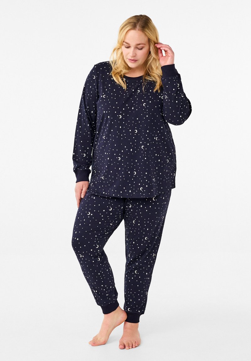 Zizzi Pyjama top night sky aop/dark blue Zalando