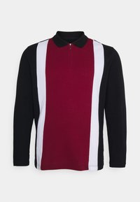 VERTICAL SPLICE LONG SLEEVE PLUS SIZE - Polo - merlot