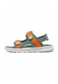 Puma EVOLVE BADE - Pohodni sandali - green moon orange glo aquatic