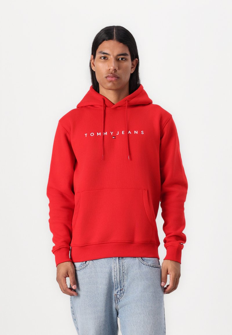 Tommy Jeans LINEAR LOGO - Mikina - deep crimson