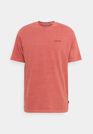 Rode katoenen T-shirt met korte mouwen en een ronde hals, voorzien van een zwart Levi's-logo op de borst. Heeft een relaxed fit en gestikte zomen.