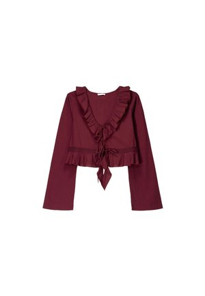 Bershka RUFFLED  - Blouse - dark red