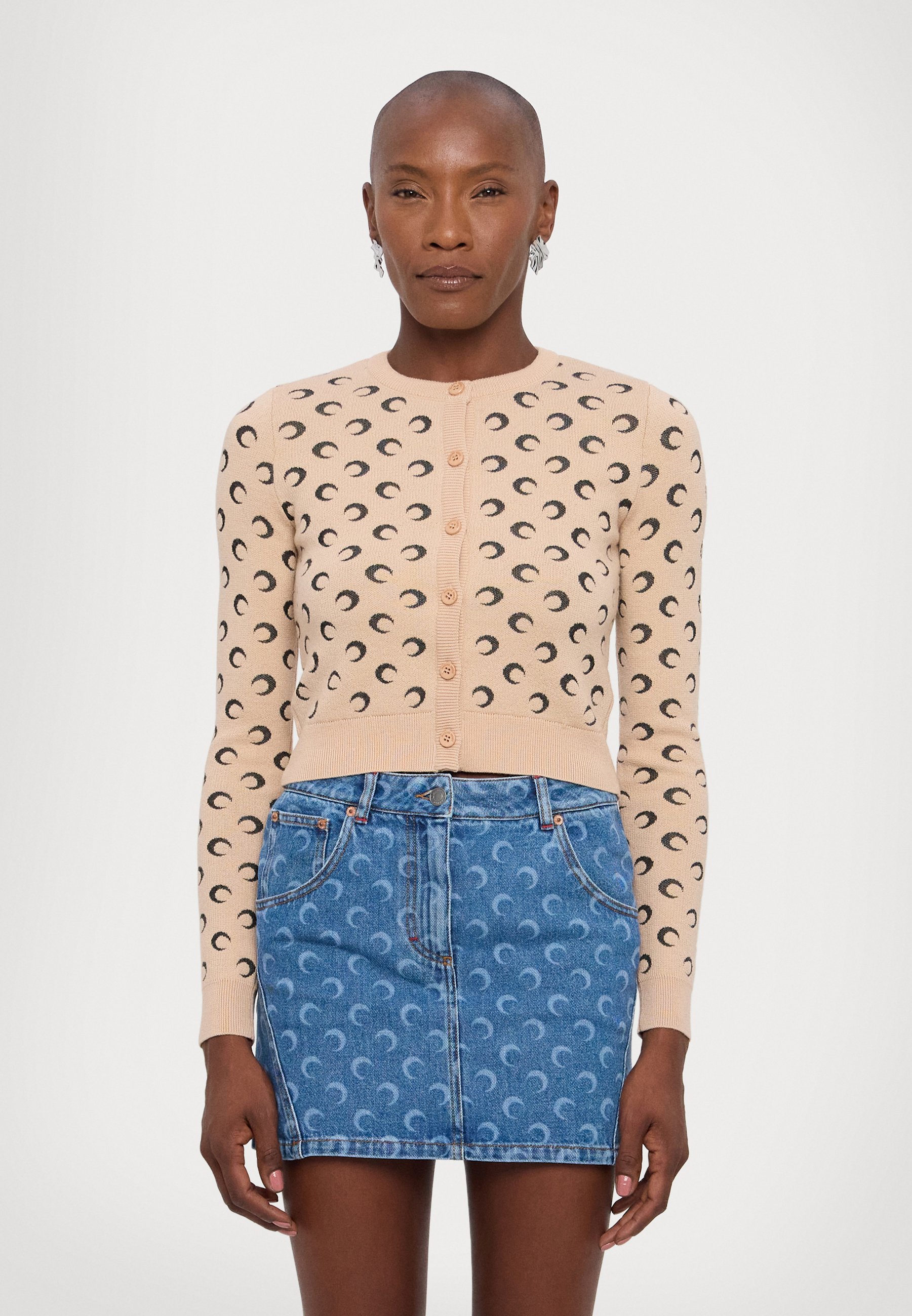 MARINE SERRE MOON LOGO FITTED - Cardigan - tan - Zalando