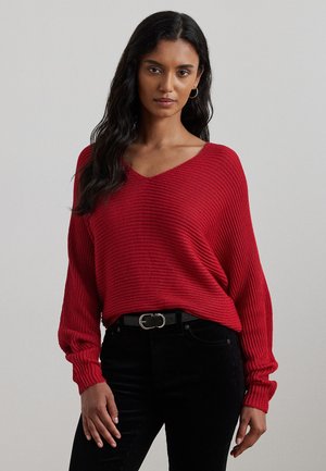 RIB KNIT DOLMAN SLEEVE SWEATER - Neule - festive red