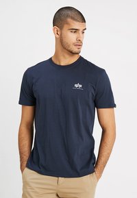 Alpha Industries SMALL LOGO - Tricou basic - navy