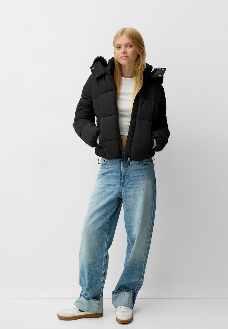 Bershka Winterjas zwart Bershka Winterjas zwart