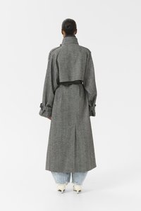 Gestuz AVIC LONG COAT - Trenchcoat - black/grey