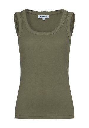 More & More, MORE & MORE SCHMALES, GERIPPTES BASIC-TANKTOP - Top - jungle green