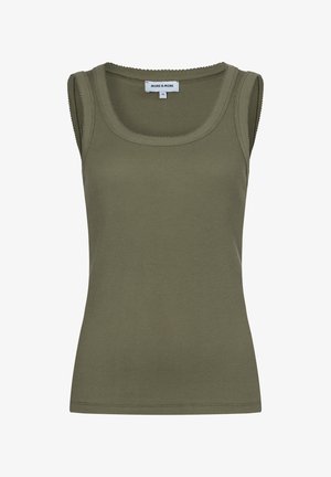 More & More, MORE & MORE SCHMALES, GERIPPTES BASIC-TANKTOP - Top - jungle green
