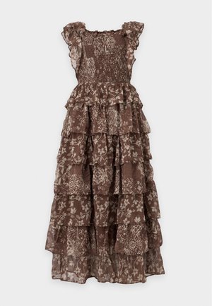 Vero Moda, VMAMAZING SMOCK DRESS  - Μάξι φόρεμα - cocoa brown/white