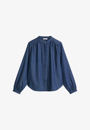 Marc O'Polo, MARC O'POLO JEANSBLUSE LOOSE MIT RAFFUNGEN - Camicia - dark blue
