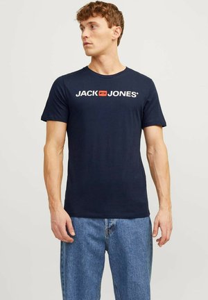 Jack & Jones RUNDHALS 4 STÜCK - T-Shirt print - schwarz navy