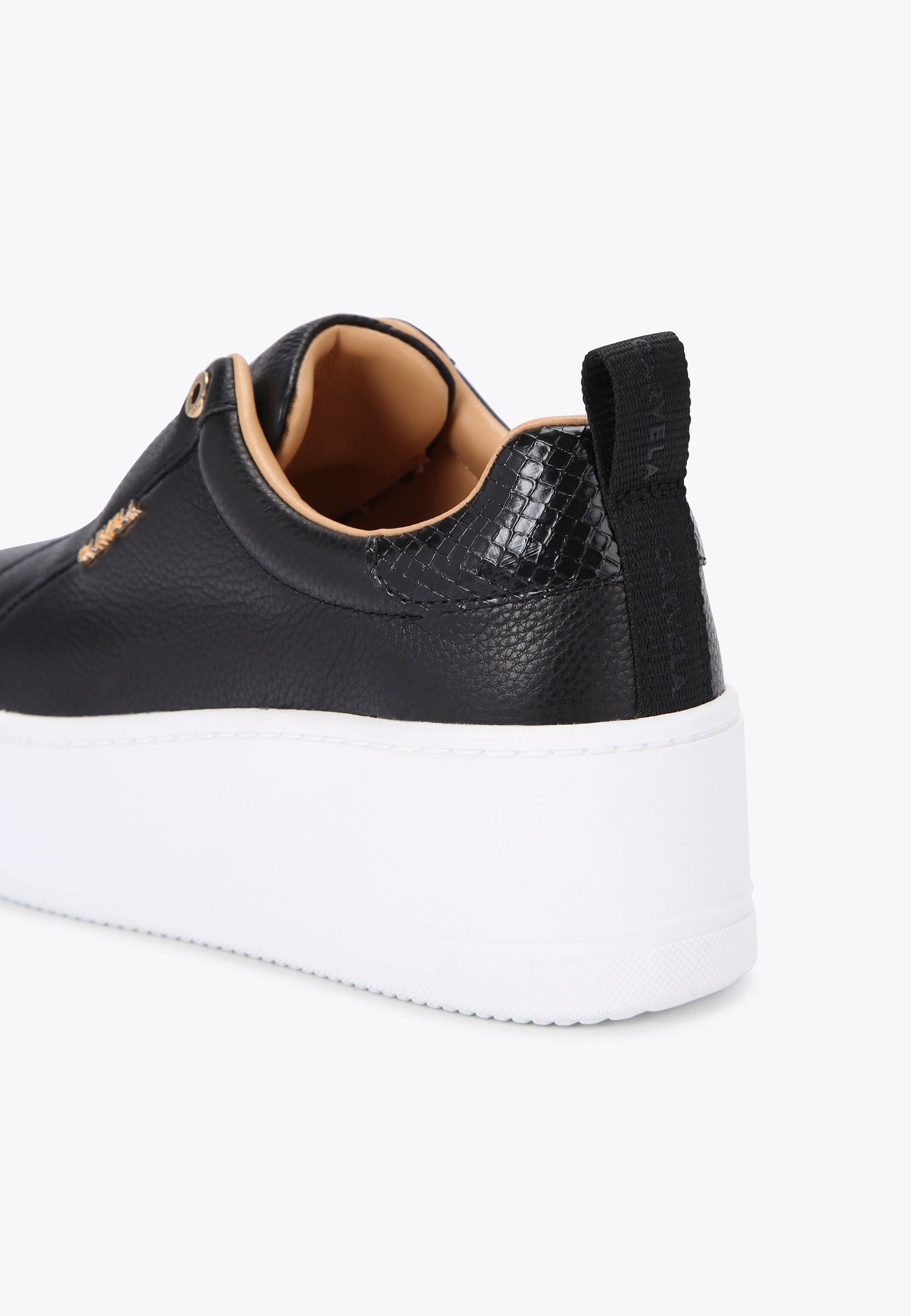 carvela black and gold trainers