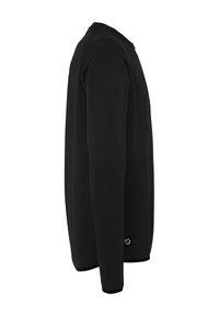 Sort langærmet sweatshirt i glat stof. Har rund halsudskæring, lige snit og en lille logo detalje i bunden.