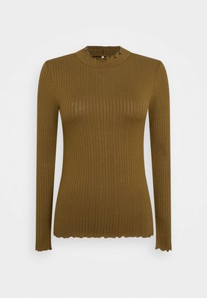 FRANSISKA  - Long sleeved top - dark olive