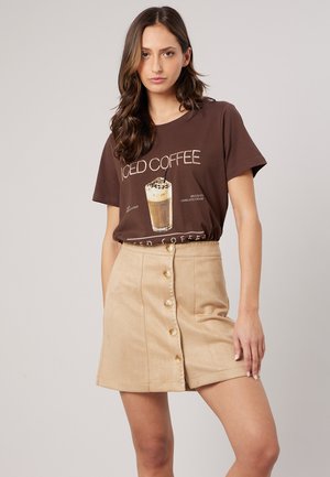 DEELUXE, COFFEE - T-shirt imprimé - hellbraun