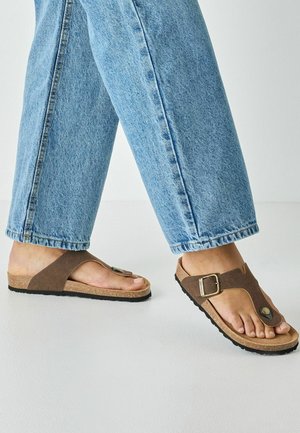 Sandales tongs - mocca nubuc