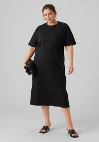 Vero Moda Curve VMCMOLLY OVERSIZE CALF DRESS - Φόρεμα ημέρας - black
