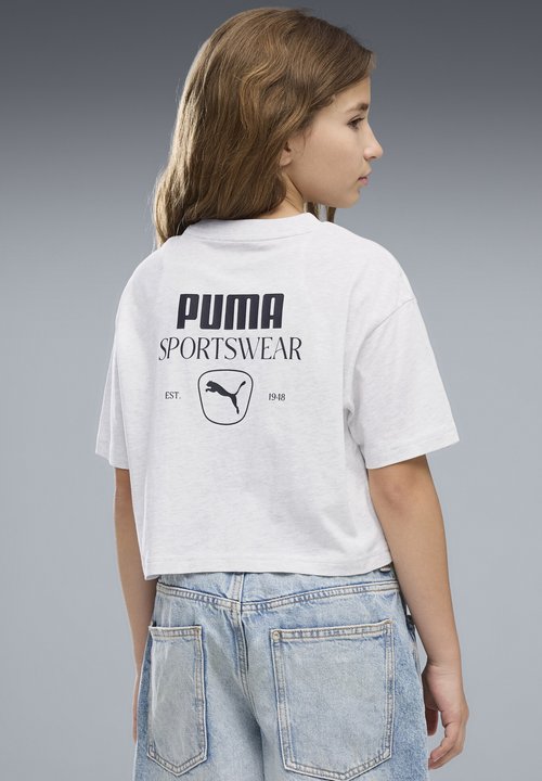 PUMA CLASS RELAXED SHORT LENGHT GRAPHIC TEE - Print T-shirt - white glow heather — photo 2