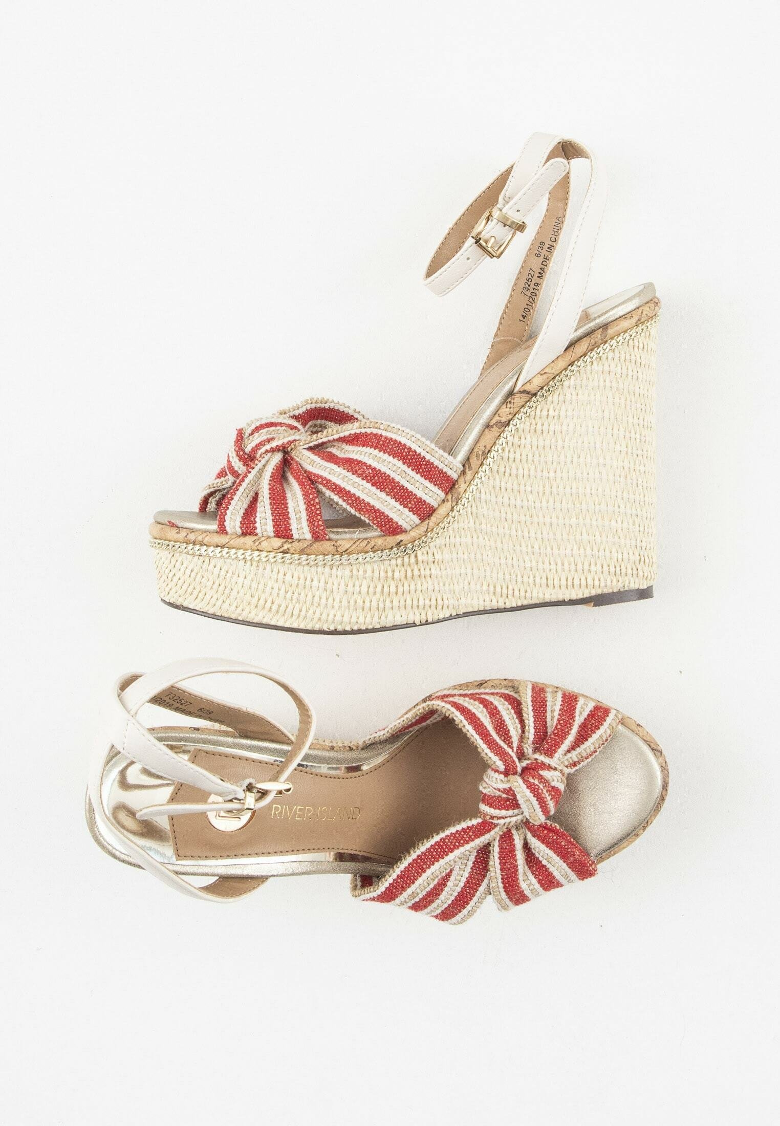 River Island Sandalen met sleehak - red/Rood - Zalando.nl