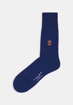 AIRPORT GINGERBREAD MAN WOOL-COTTON-MIX - Socks - royal blue