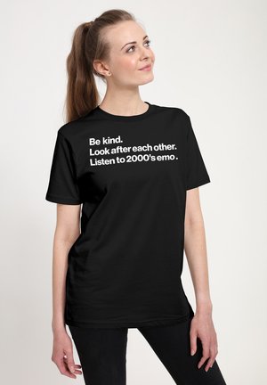 Henry Tiger MUSIC LISTEN TO 2000 S EMO - T-Shirt print - black