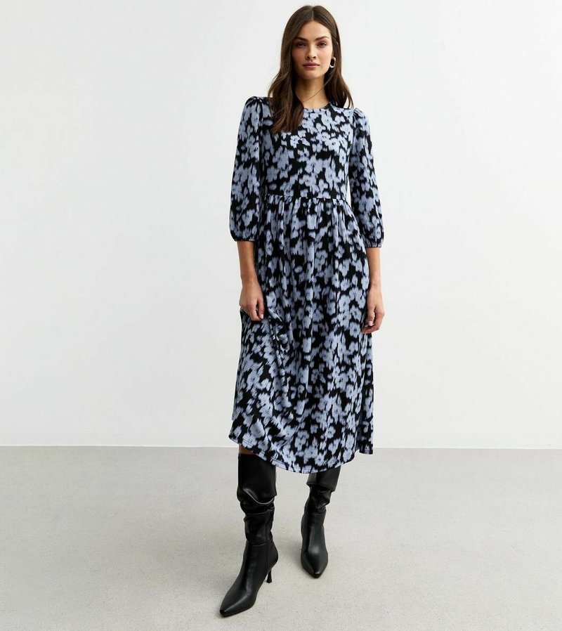 New Look - CRINKLED TEXTURE MIDI - Day dress - blue pattern, Enlarge