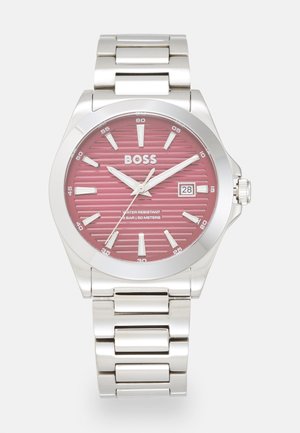 BOSS STRIKE - Montre - silver-coloured/red