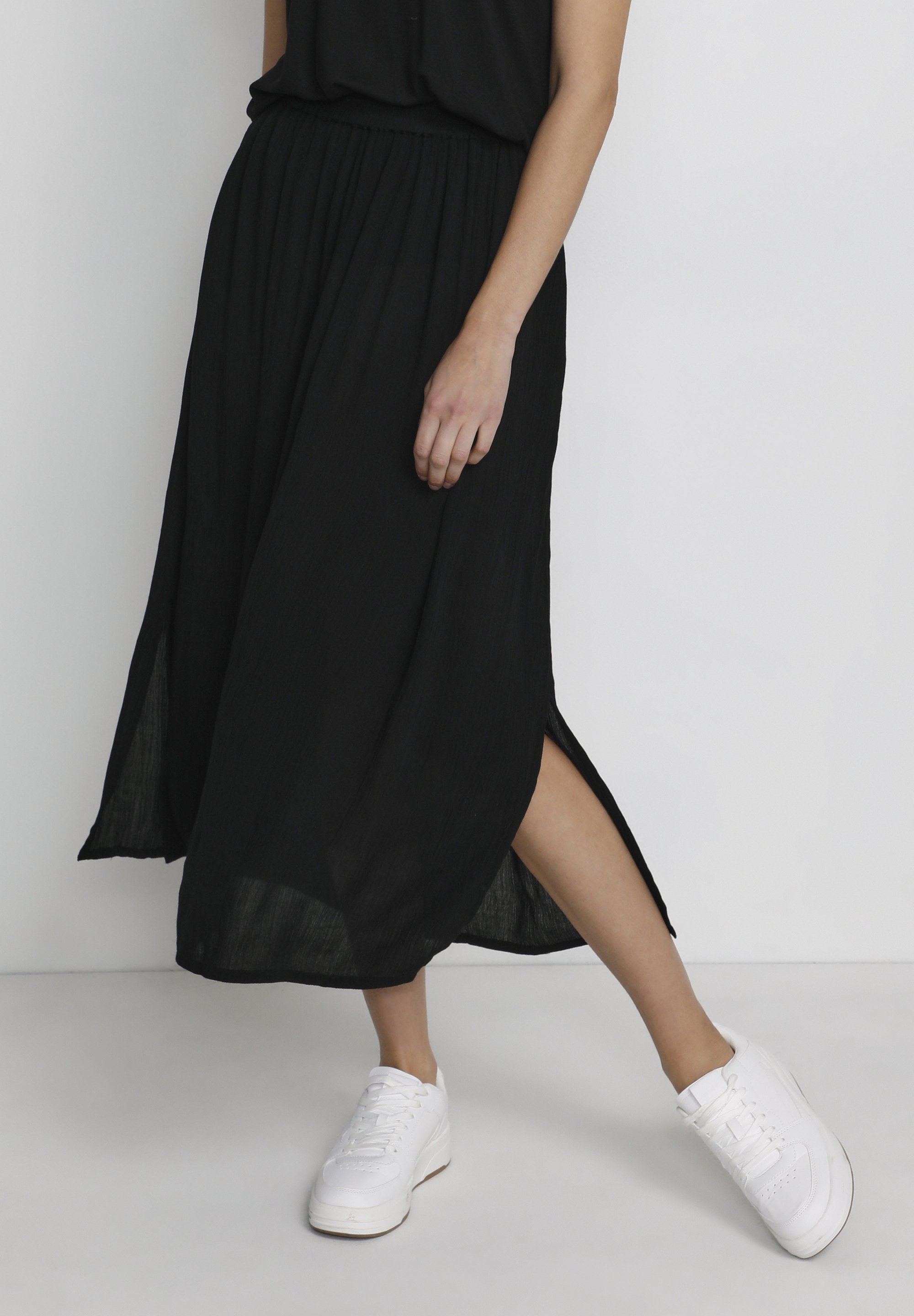 Kaffe BPSALLY - Jupe trapèze - black deep/noir chiné - ZALANDO.FR