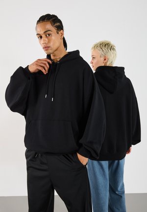 YOURTURN OVERSIZE BASIC HOODIE UNISEX - Sweat à capuche - true black