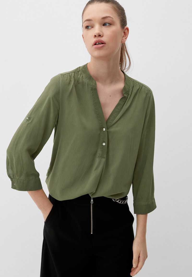 QS Blouse - olivgrün