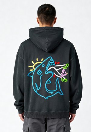 Felpa con cappuccio - washed black