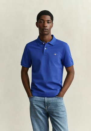 GANT, REG SHIELD SS PIQUE POLO - Polo - nautical blue
