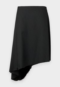 KAIA PINSTRIPE ASYMMETRICAL SKIRT - A-snit nederdel - black
