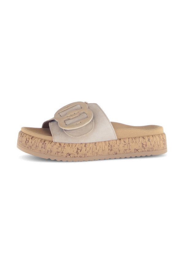 Pantolette flach - beige