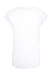 White T-shirt made from cotton with short rolled sleeves and a rounded neckline, featuring a smooth texture and a relaxed fit.